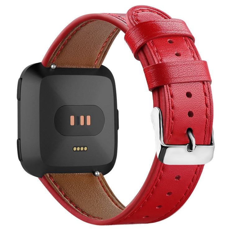 Elegant Fitbit Versa 2 / Fitbit Versa Lite Ægte læder Urrem - Rød#serie_4