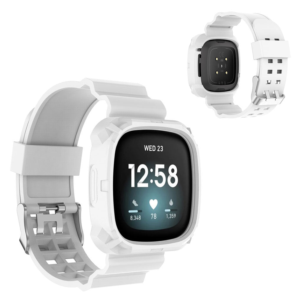 Mega smuk Fitbit Versa 3 / Fitbit Sense Silikone Rem - Hvid#serie_2