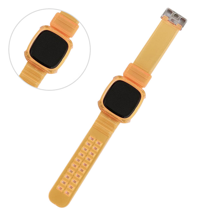 Meget flot Fitbit Versa 3 / Fitbit Sense Silikone Rem - Orange#serie_5