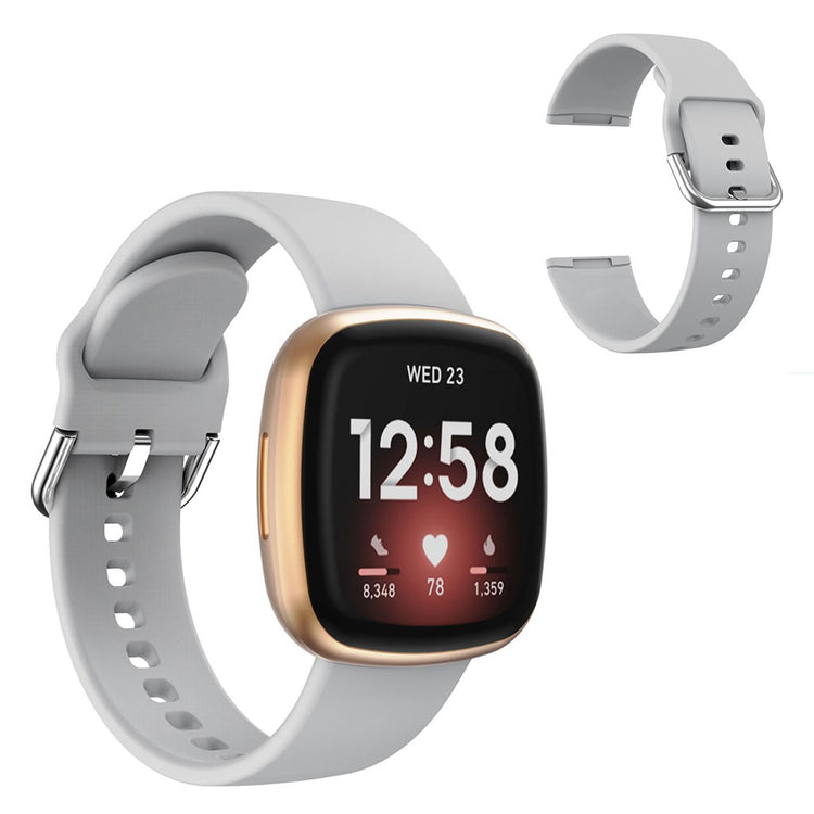 Meget godt Fitbit Versa 3 / Fitbit Sense Silikone Rem - Sølv#serie_6