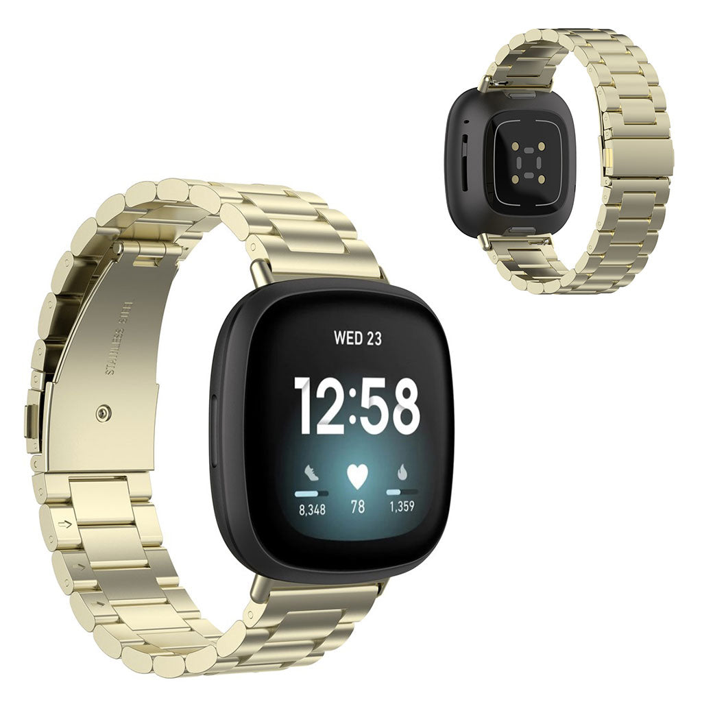 Rigtigt fed Fitbit Versa 3 / Fitbit Sense Metal Rem - Guld#serie_3