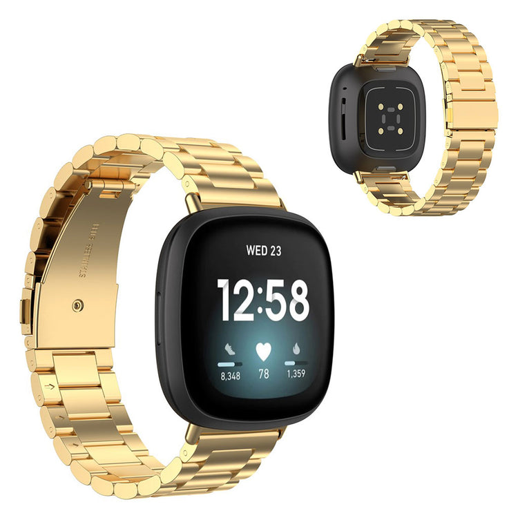 Rigtigt fed Fitbit Versa 3 / Fitbit Sense Metal Rem - Guld#serie_4