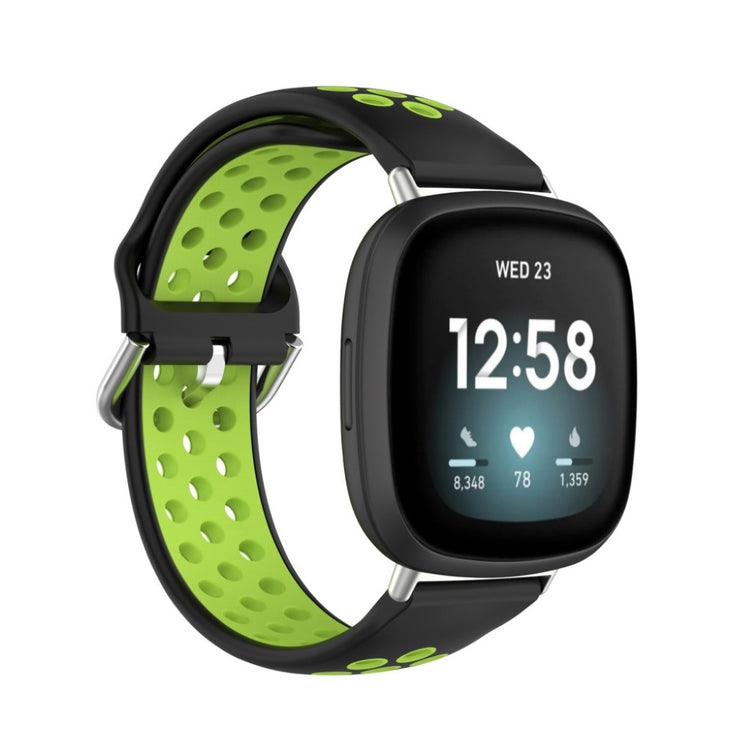 Super fint Fitbit Versa 3 / Fitbit Sense Silikone Rem - Grøn#serie_8