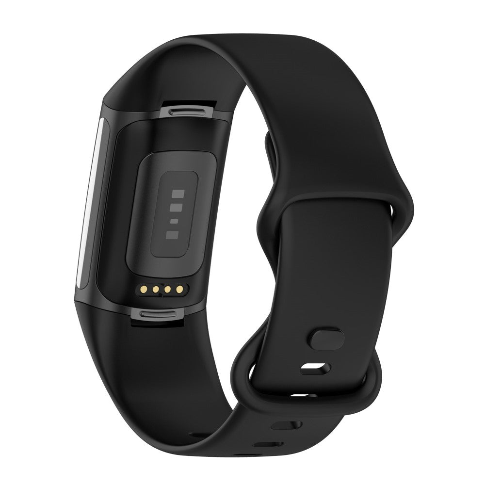 Mega kønt Fitbit Charge 5 Silikone Rem - Størrelse: L - Sort#serie_1