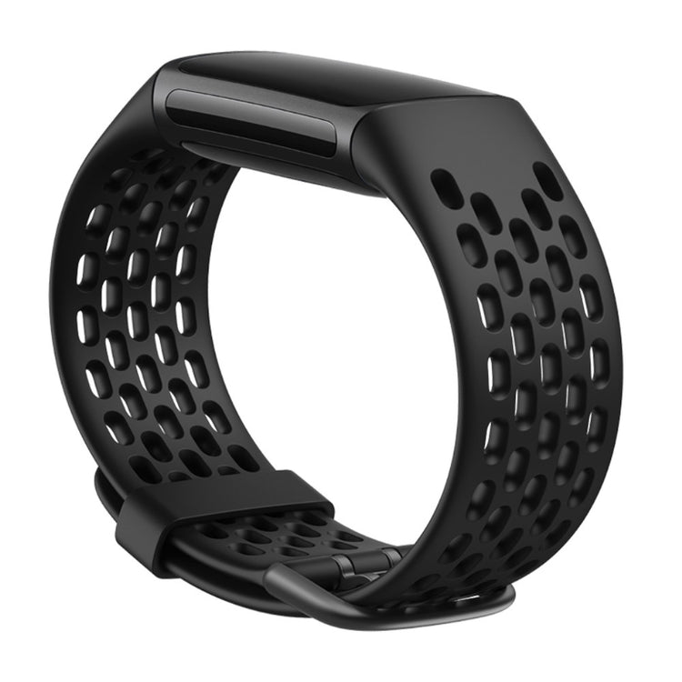 Meget elegant Fitbit Charge 5 Silikone Rem - Sort#serie_5