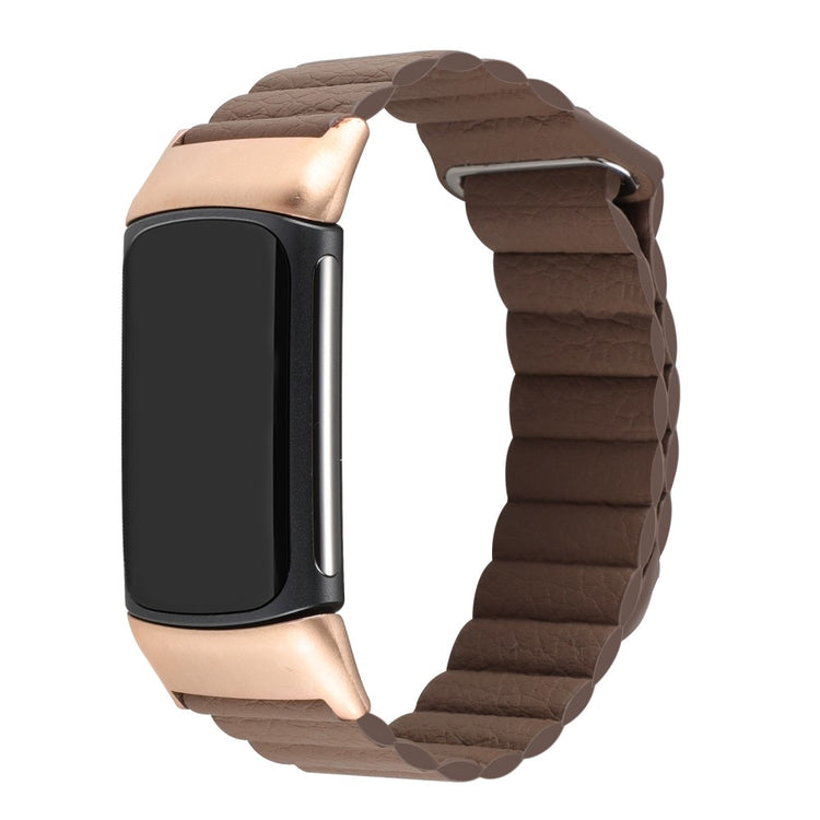 Flot Fitbit Charge 5 Ægte læder Rem - Brun#serie_4