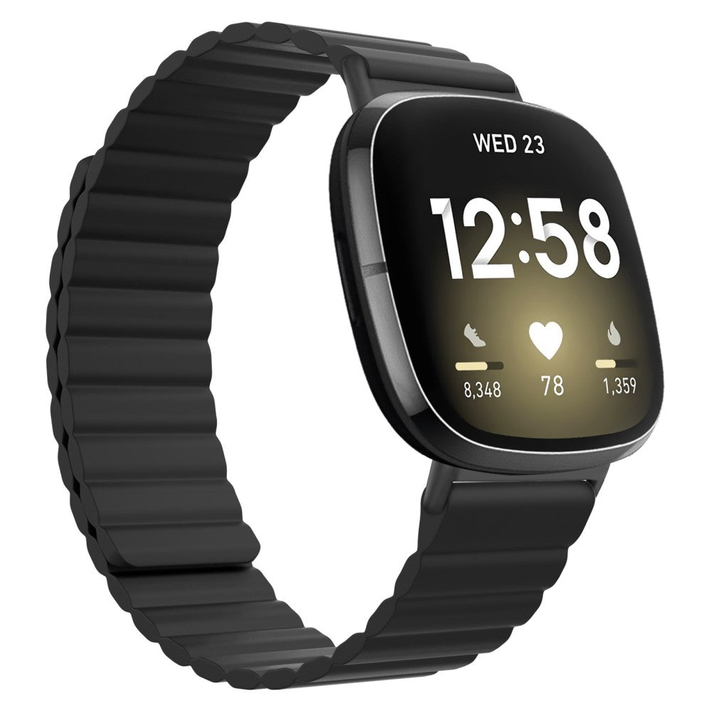 Yndigt Fitbit Sense 2 / Fitbit Versa 4 Silikone Rem - Sort#serie_4