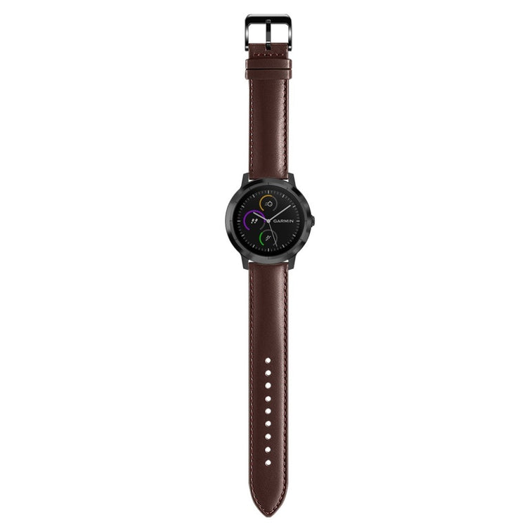 Fed Garmin Vivoactive 3 / Garmin Vivomove HR Ægte læder Rem - Brun#serie_3