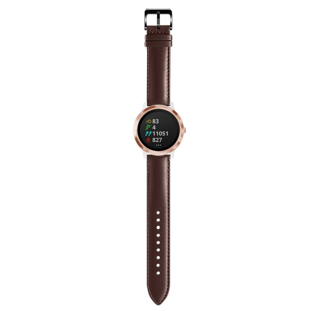 Fed Garmin Vivoactive 3 / Garmin Vivomove HR Ægte læder Rem - Brun#serie_3