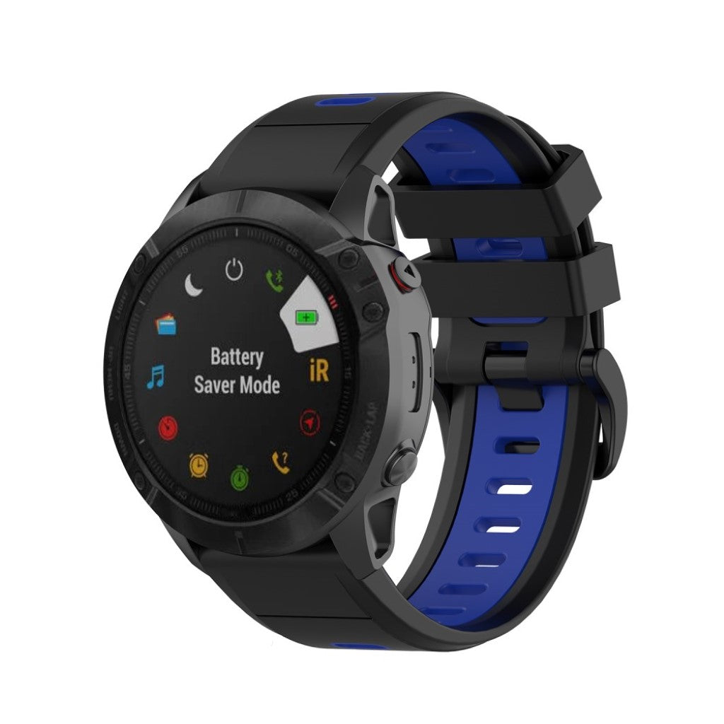 Super fint Garmin Fenix 6X Silikone Rem - Sort#serie_1