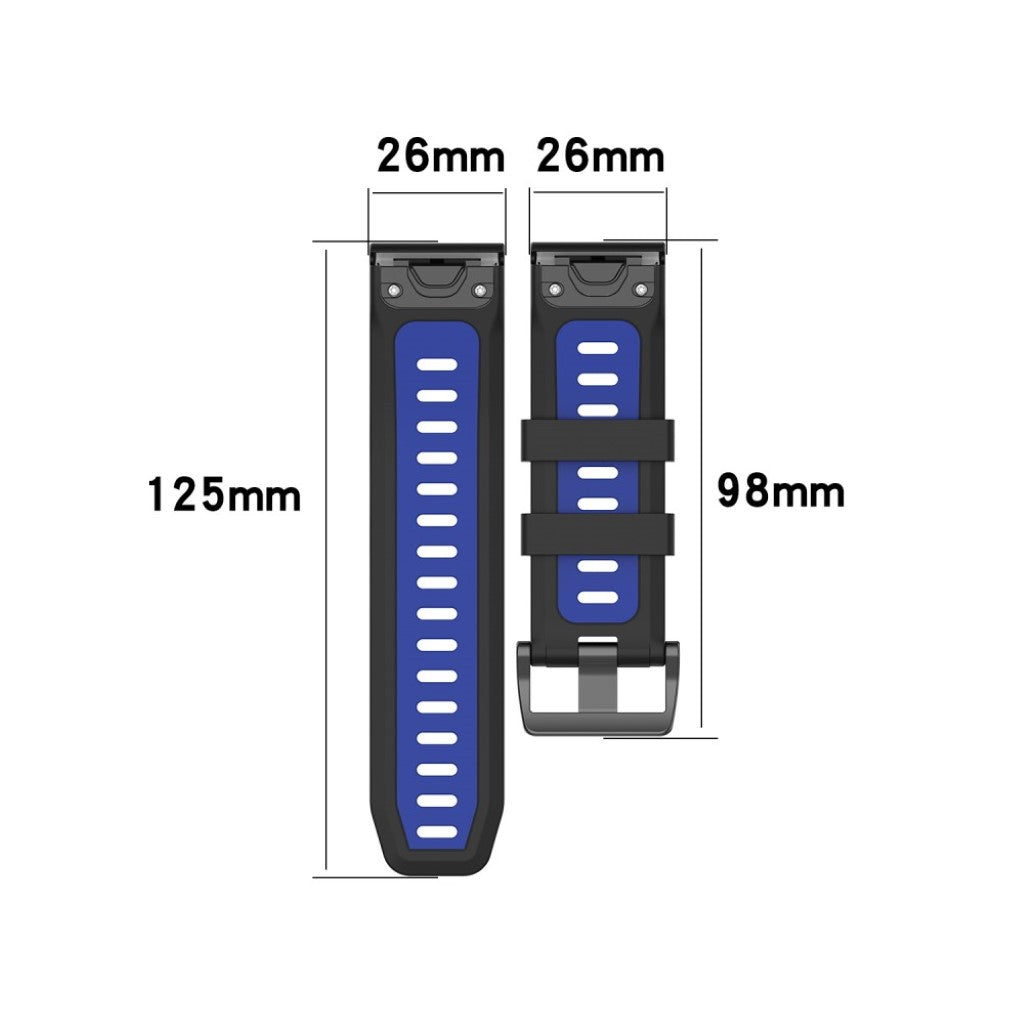 Super fint Garmin Fenix 6X Silikone Rem - Sort#serie_1