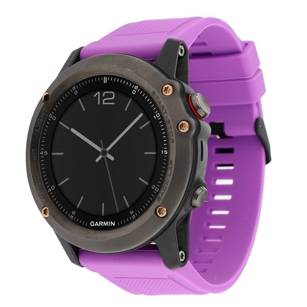 Rigtigt godt Garmin Fenix 5 Silikone Rem - Lilla#serie_9