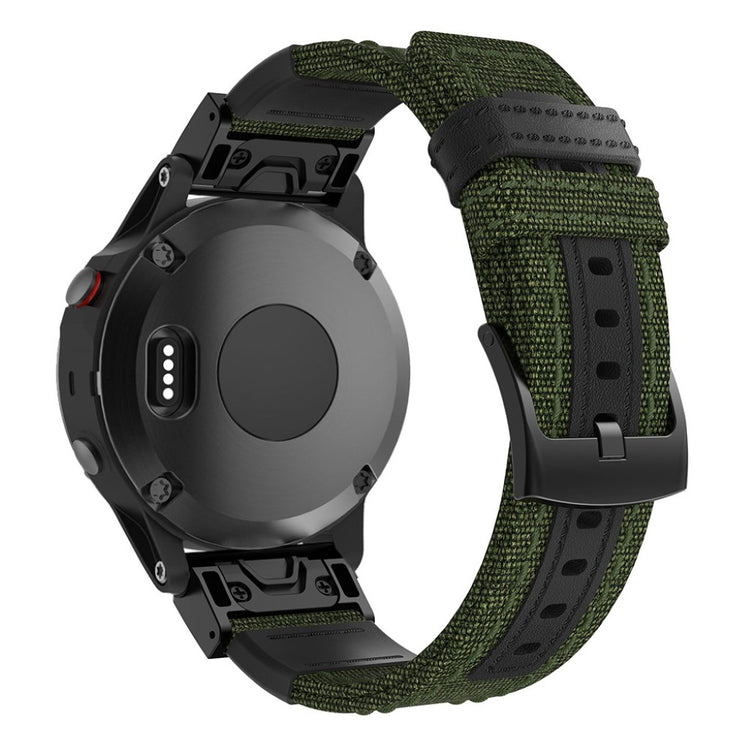 Nydelig Garmin Fenix 5 / Garmin Fenix 5 Plus Ægte læder Rem - Grøn#serie_2