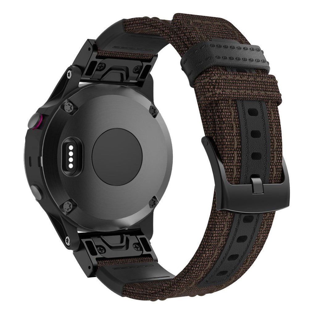 Nydelig Garmin Fenix 5 / Garmin Fenix 5 Plus Ægte læder Rem - Brun#serie_4