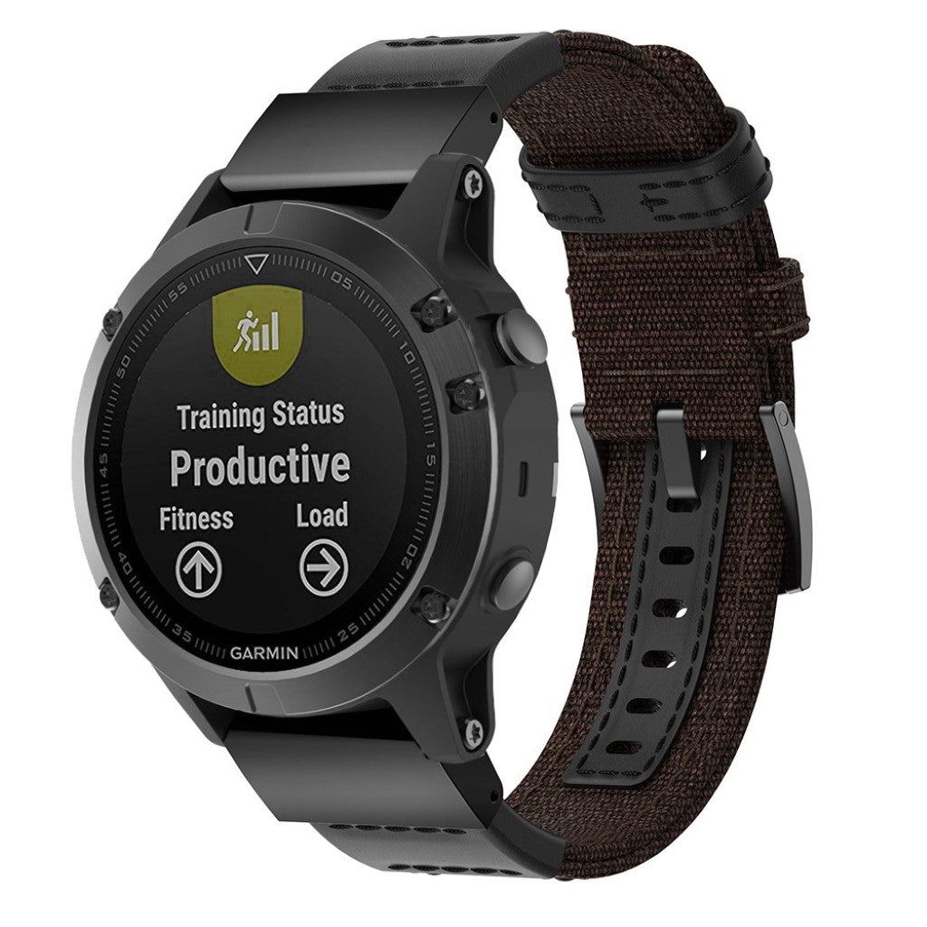 Nydelig Garmin Fenix 5 / Garmin Fenix 5 Plus Ægte læder Rem - Brun#serie_4