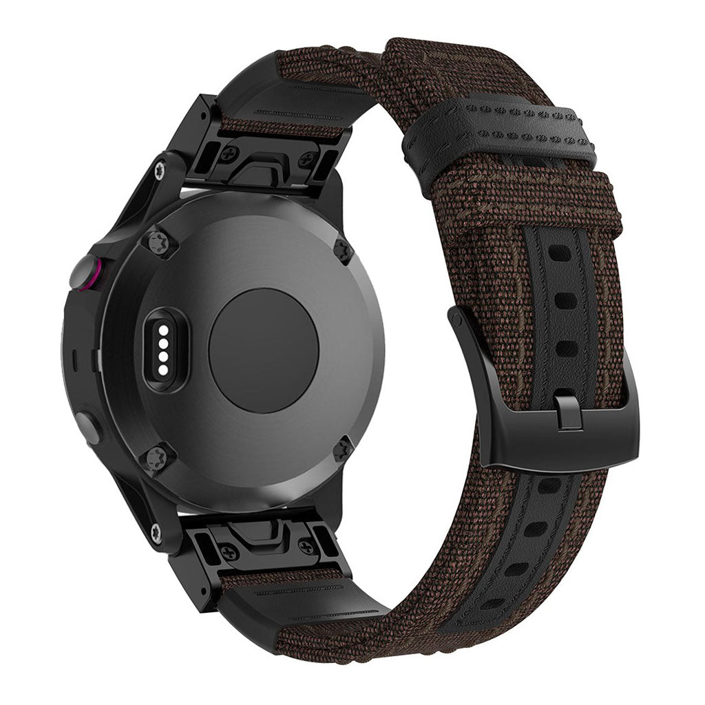 Nydelig Garmin Fenix 5 / Garmin Fenix 5 Plus Ægte læder Rem - Brun#serie_4