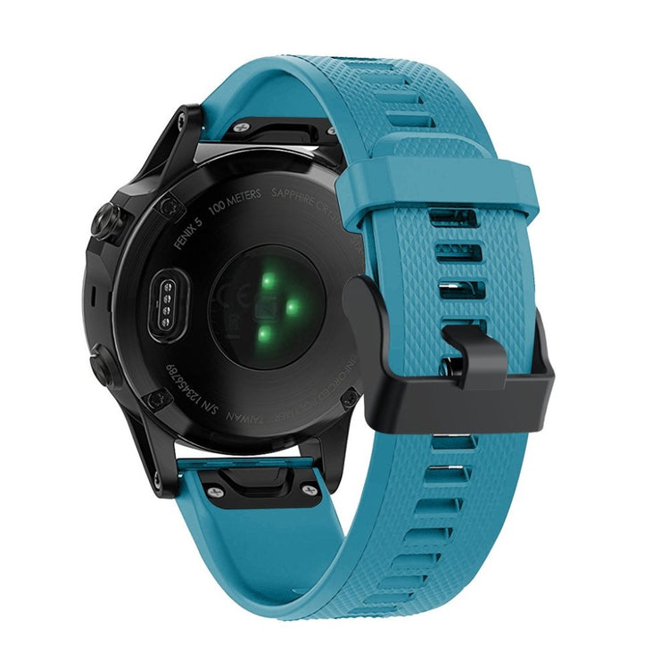 Meget komfortabel Garmin Fenix 5 Silikone Rem - Blå#serie_10