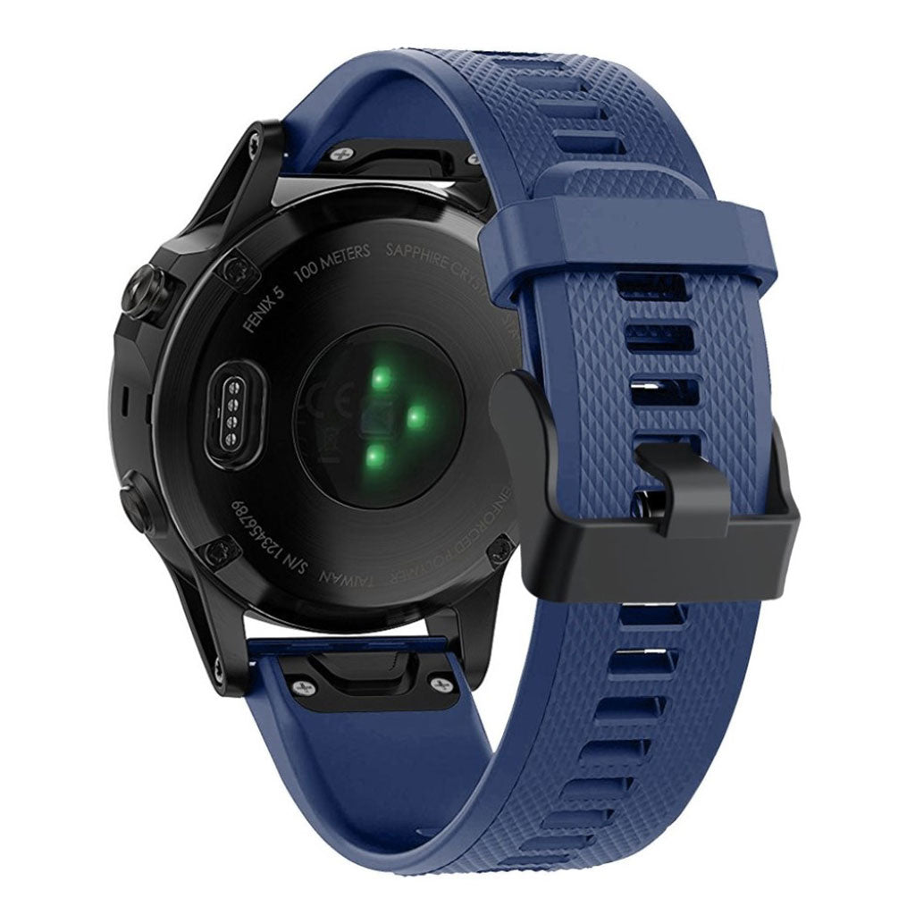 Meget komfortabel Garmin Fenix 5 Silikone Rem - Blå#serie_12