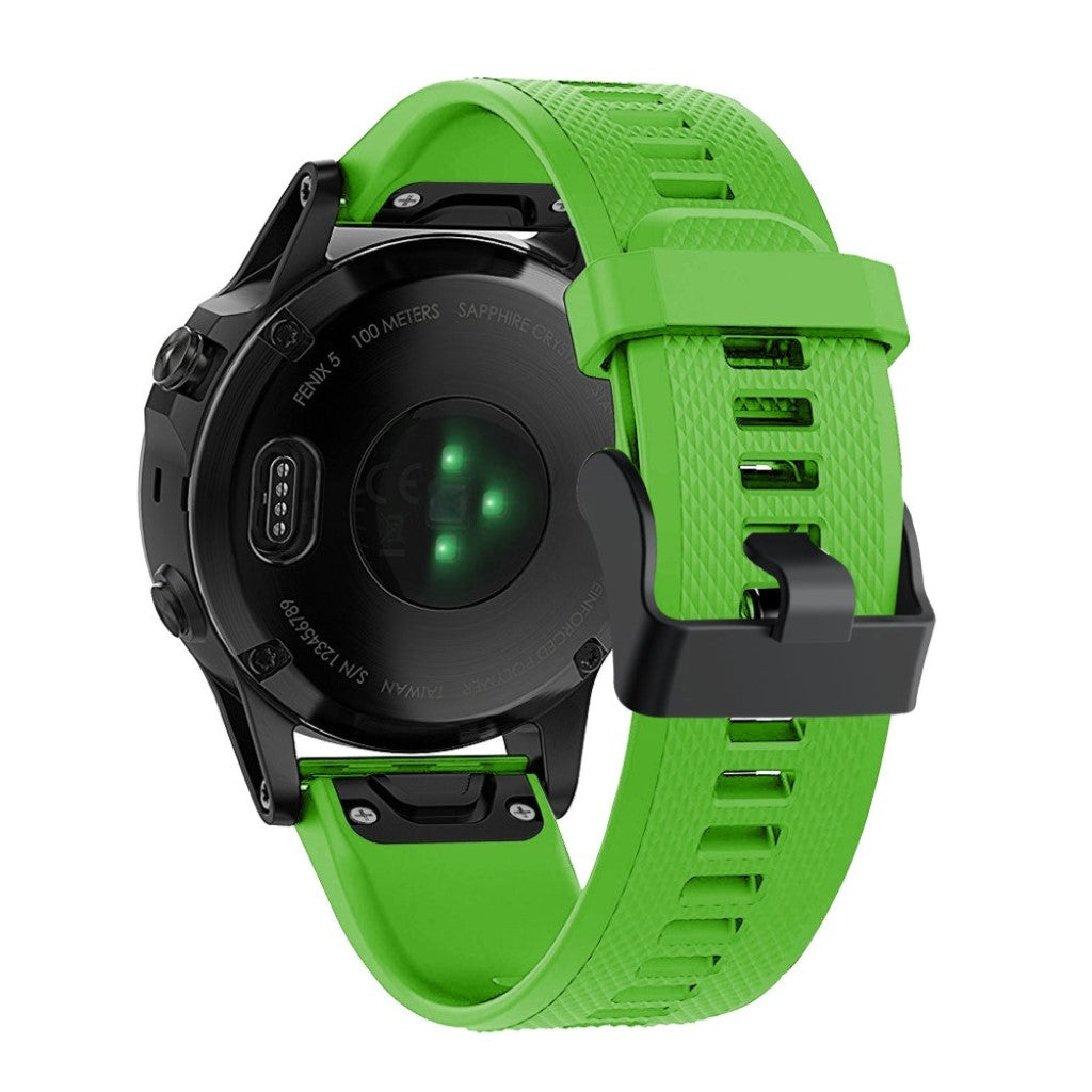 Meget komfortabel Garmin Fenix 5 Silikone Rem - Grøn#serie_7