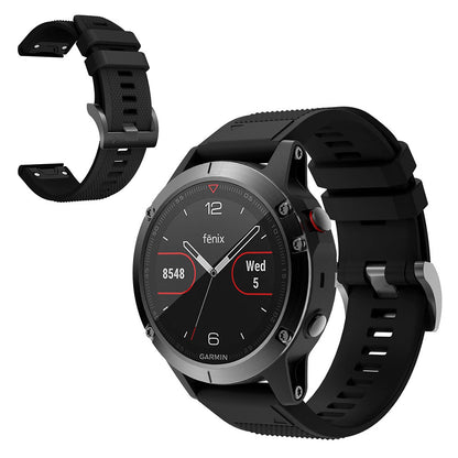 Super sejt Garmin Fenix 5 Silikone Rem - Sort#serie_1