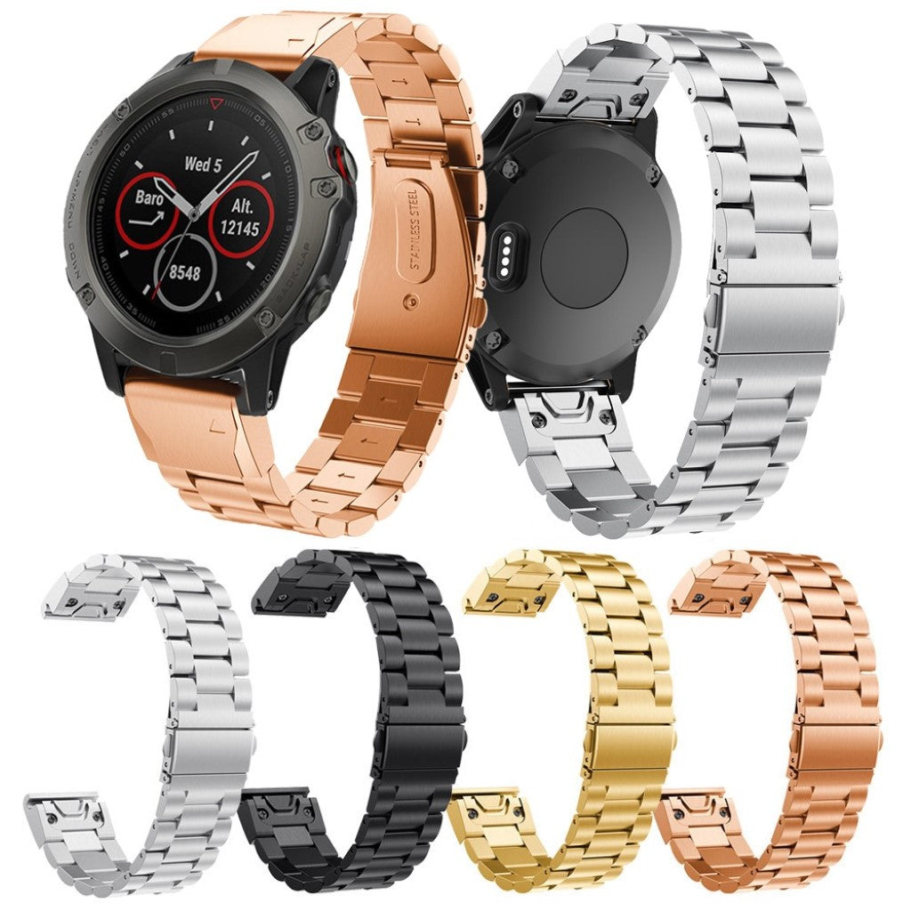 Mega flot Garmin Fenix 5X / Garmin Tactix Charlie Metal Rem - Sølv#serie_1