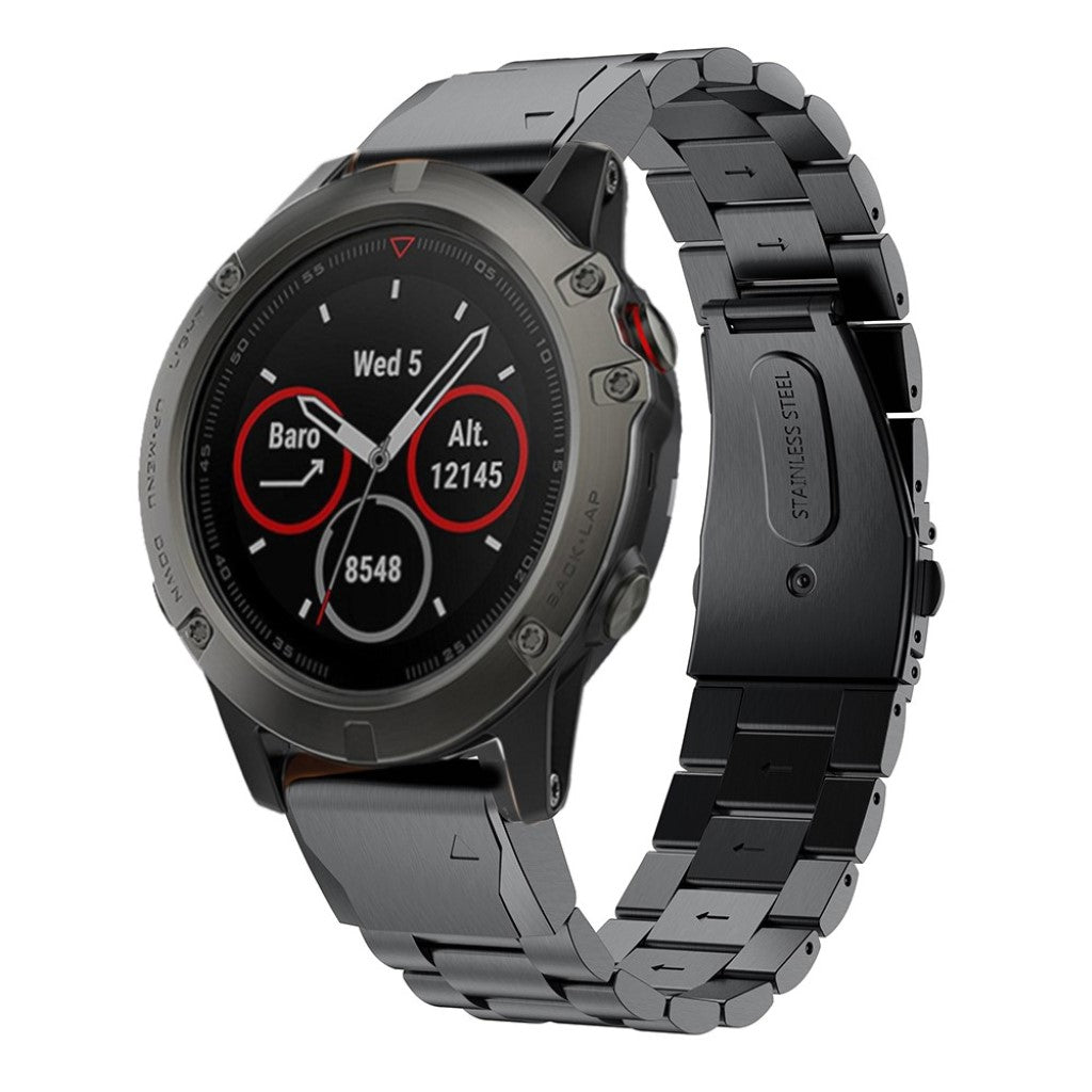 Mega flot Garmin Fenix 5X / Garmin Tactix Charlie Metal Rem - Sort#serie_2