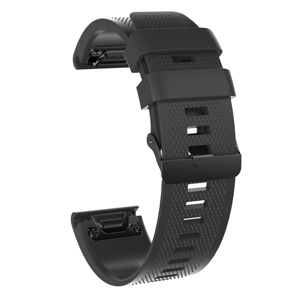 Super slidstærk Garmin Fenix 5S Silikone Rem - Sort#serie_4