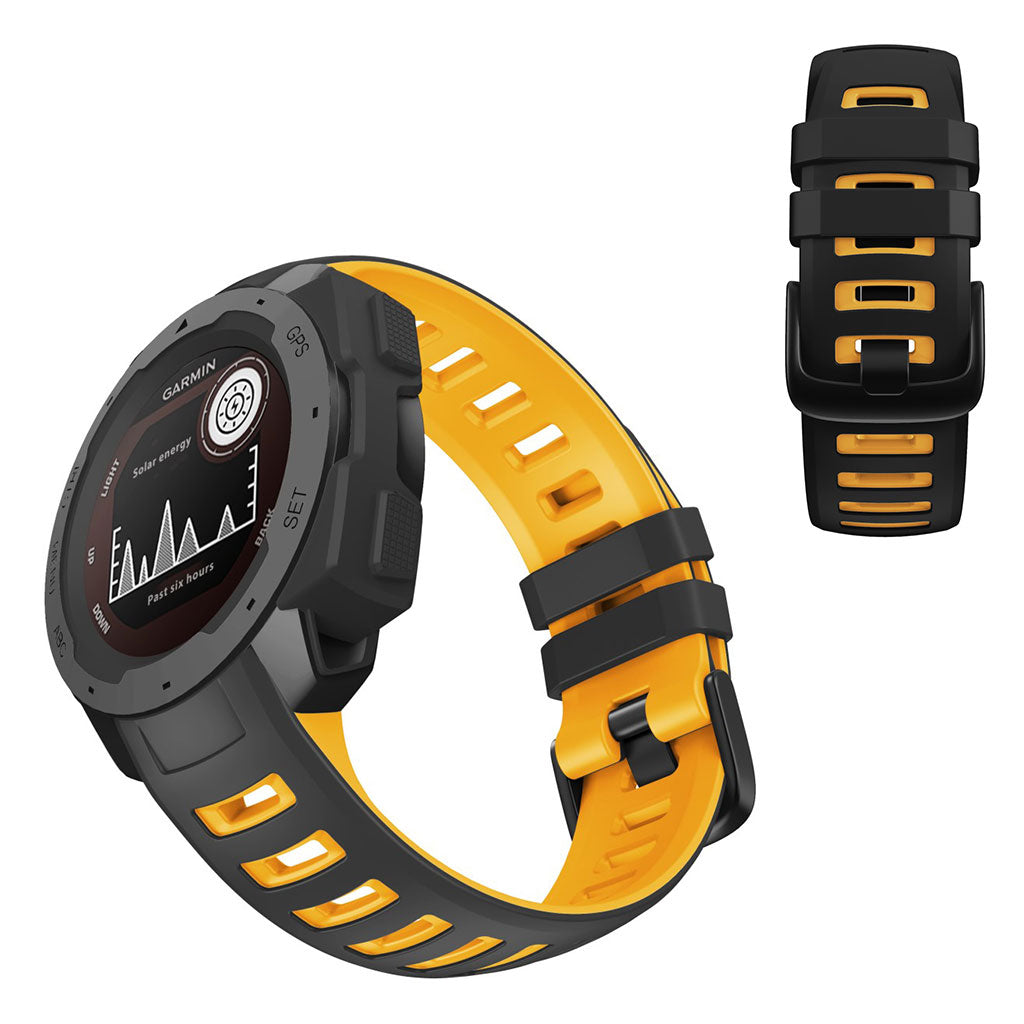 Meget holdbart Garmin Instinct Esports Silikone Rem - Gul#serie_2