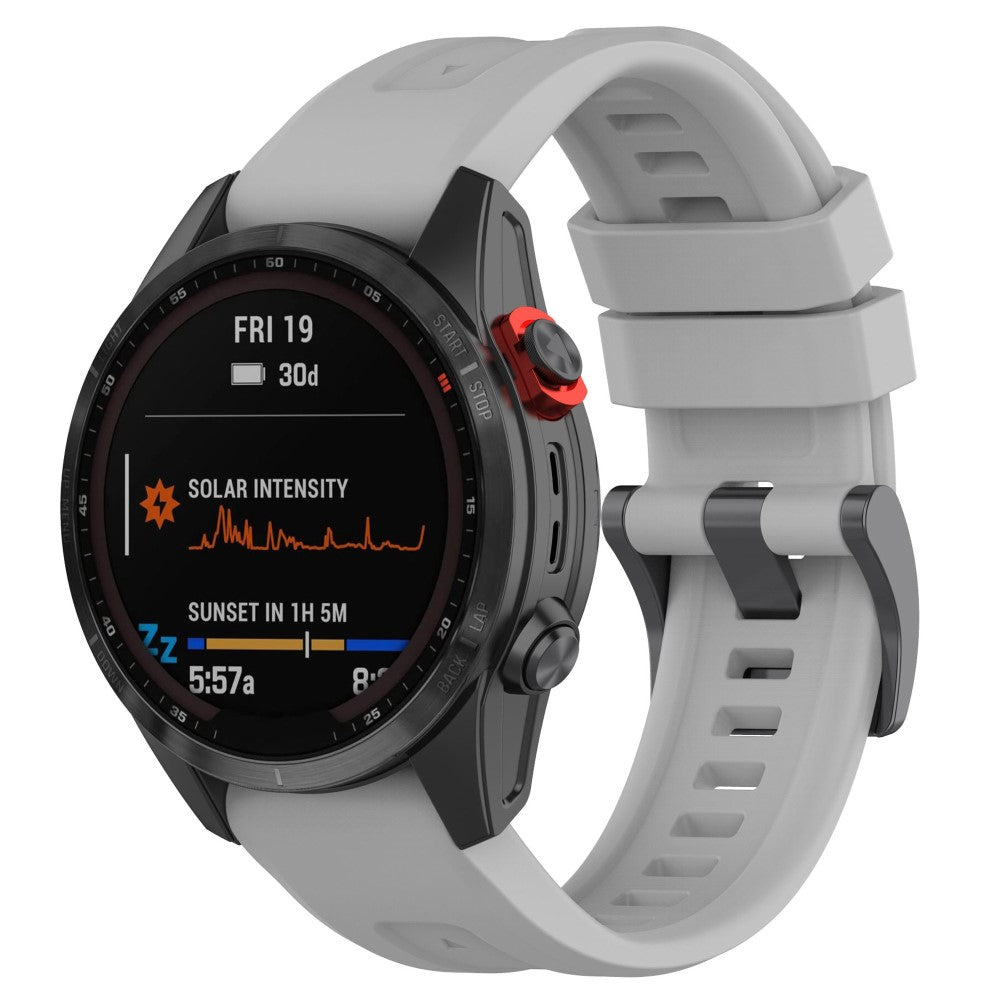 Mega slidstærk Universal Garmin Silikone Rem - Sølv#serie_9