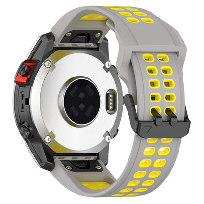 Garmin Enduro 2 / Tactix 7 / Fenix 7 dual color silicone watch strap - Grey / Yellow#serie_5