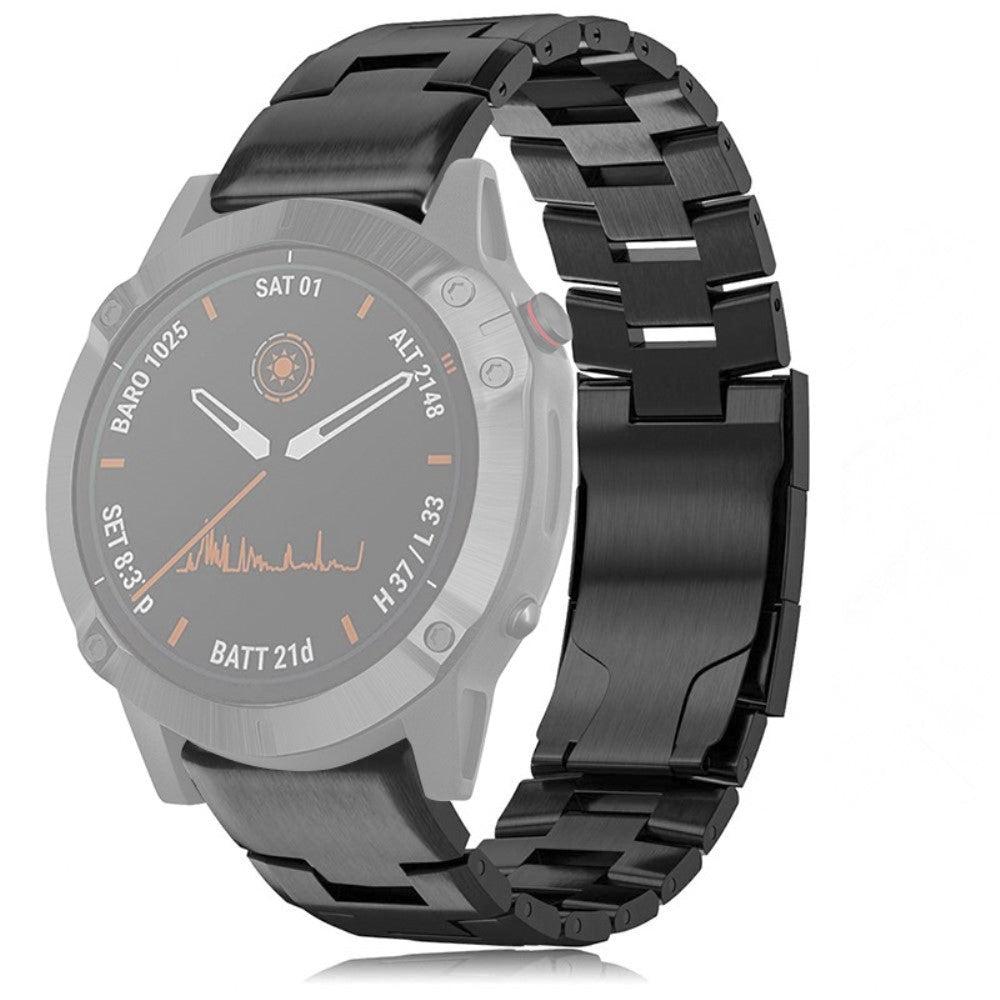 Helt vildt rart Universal Garmin Metal Rem - Sort#serie_1