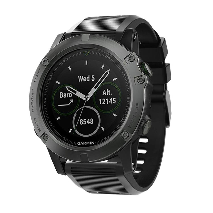 Super godt Garmin Fenix 5X Plus Silikone Rem - Sort#serie_1