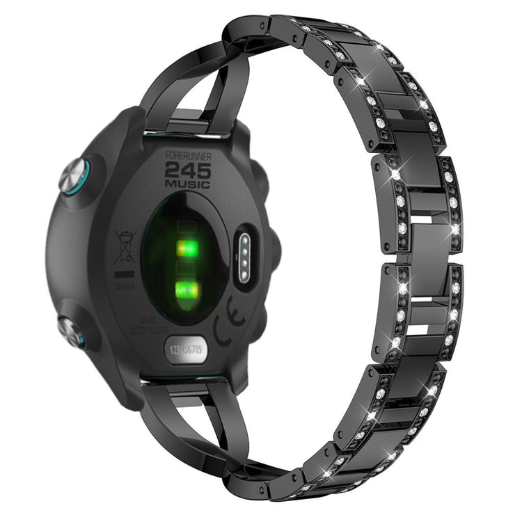 Tidsløst Garmin Forerunner 245 Metal og Rhinsten Rem - Sort#serie_1