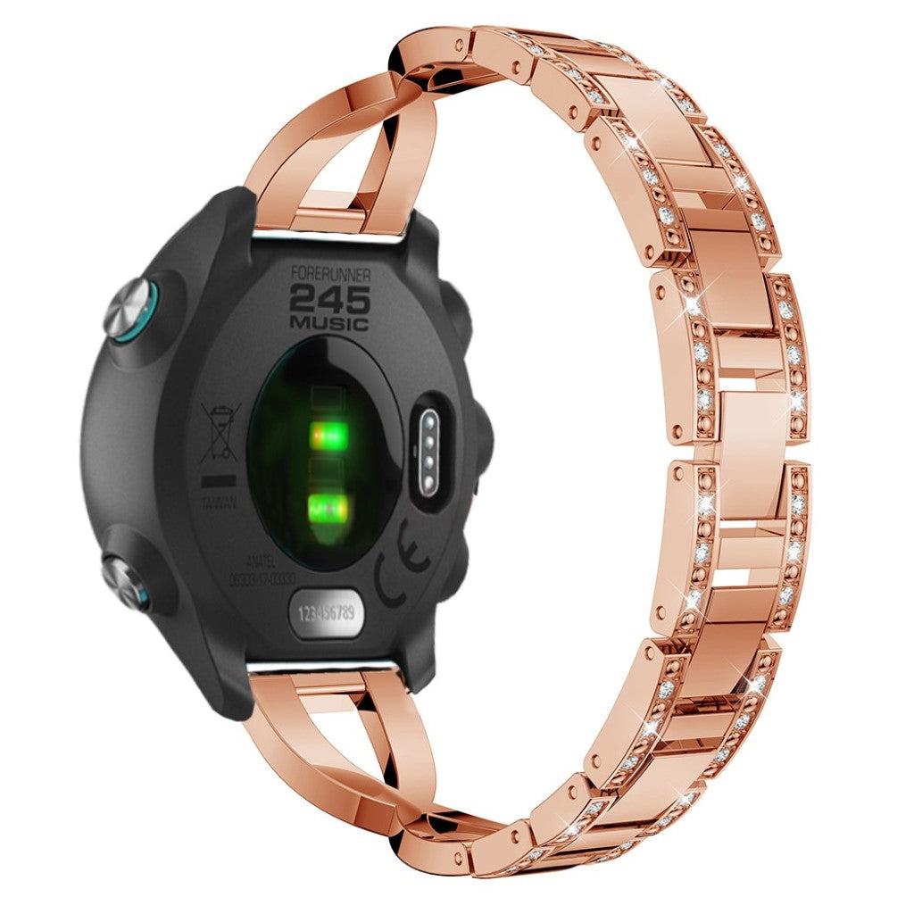 Tidsløst Garmin Forerunner 245 Metal og Rhinsten Rem - Pink#serie_3