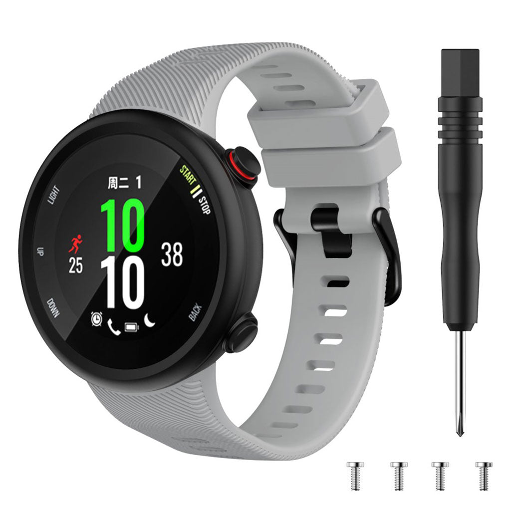 Alle tiders Garmin Forerunner 45 Silikone Rem - Sølv#serie_3