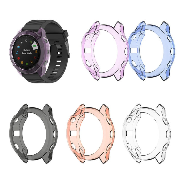 Garmin Fenix 6X / Garmin Fenix 6X Pro Gennemsigtig Silikone Bumper  - Lilla#serie_1