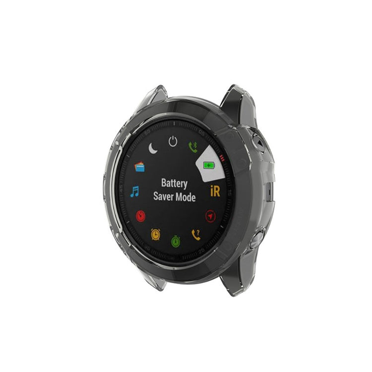 Garmin Fenix 6X / Garmin Fenix 6X Pro Gennemsigtig Silikone Bumper  - Sort#serie_3