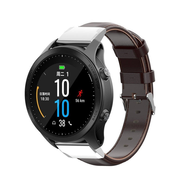 Mega fantastisk Garmin Fenix 6S Pro Ægte læder Rem - Brun#serie_7