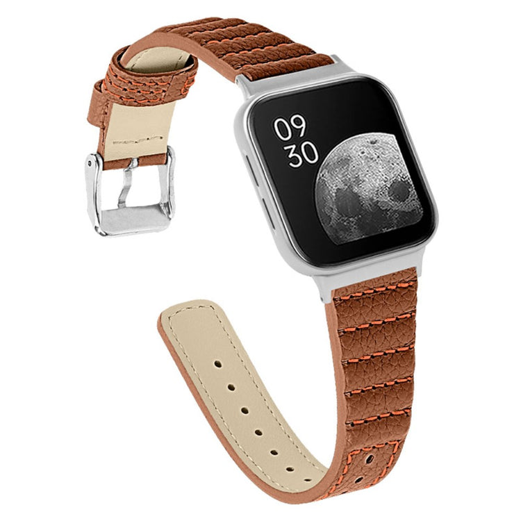 Meget godt Oppo Watch (41mm) Ægte læder Rem - Brun#serie_1