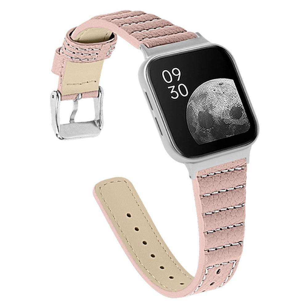 Meget godt Oppo Watch (41mm) Ægte læder Rem - Pink#serie_5