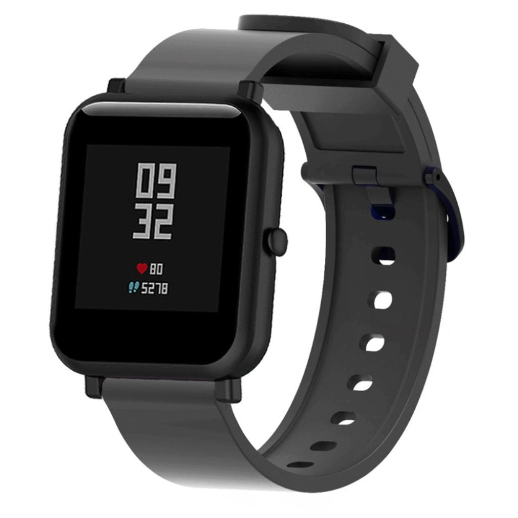 Holdbart Amazfit Bip Silikone Rem - Sort#serie_1