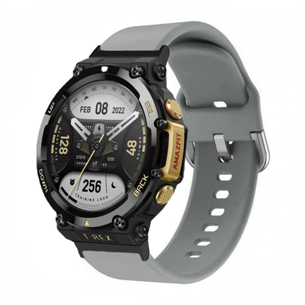 Rigtigt fint Amazfit T-Rex 2 Silikone Urrem - Sølv#serie_7