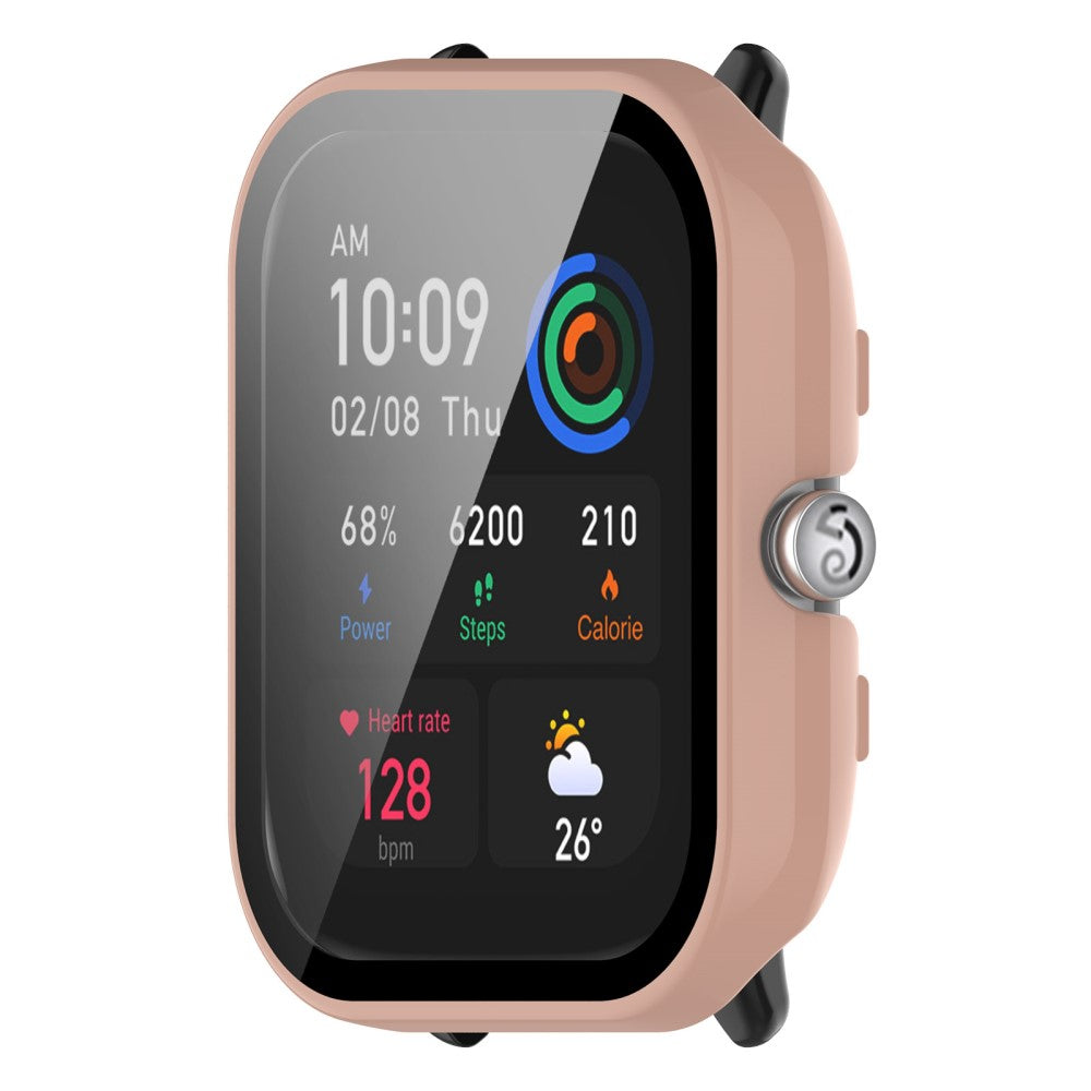 Meget Flot Amazfit GTS 4 Mini Cover med Skærmbeskytter i Plastik og Hærdet Glas - Pink#serie_6