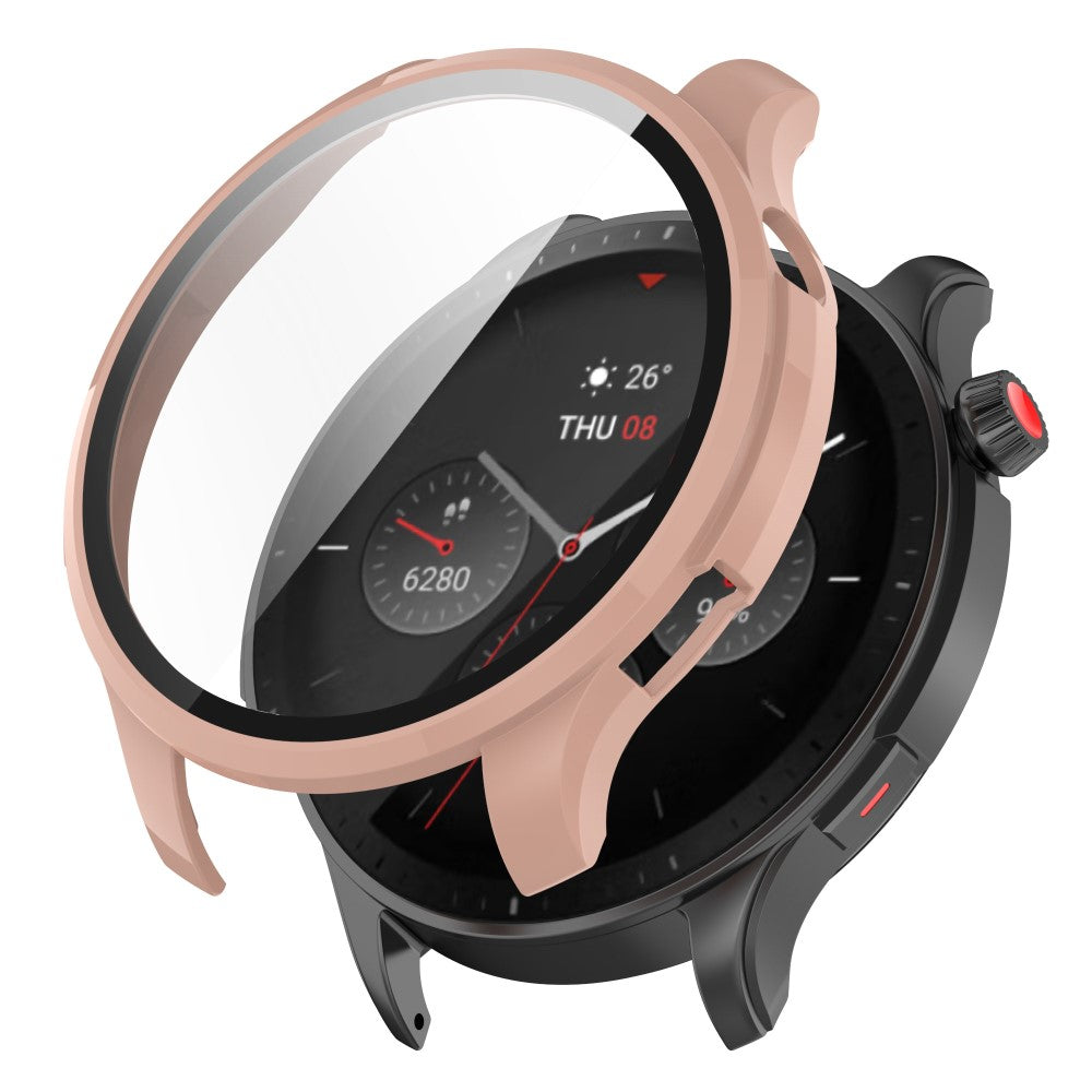 Meget Godt Amazfit GTR 4 Cover med Skærmbeskytter i Plastik og Hærdet Glas - Pink#serie_1