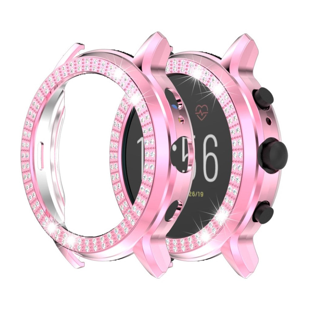 Fossil Gen 5 Carlyle HR  Rhinsten og Silikone Bumper  - Pink#serie_2