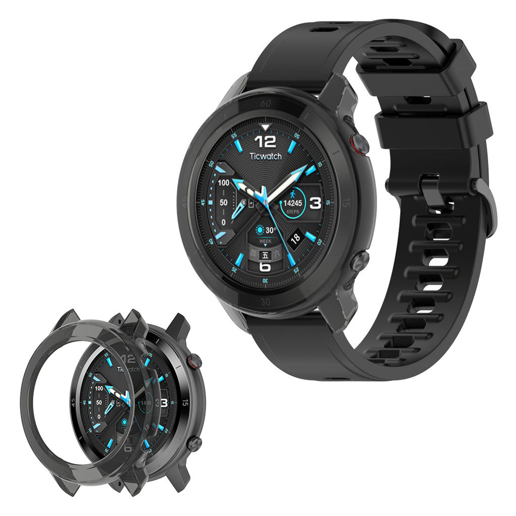 TicWatch GTX Gennemsigtig Silikone Bumper  - Sort#serie_3